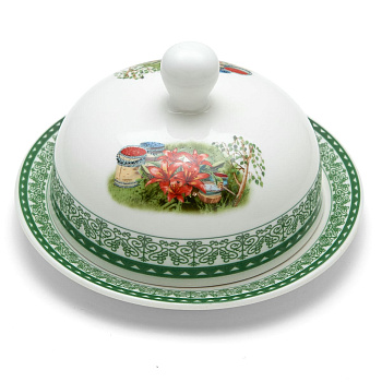 Масленка круглая "Лилии с ягодами"